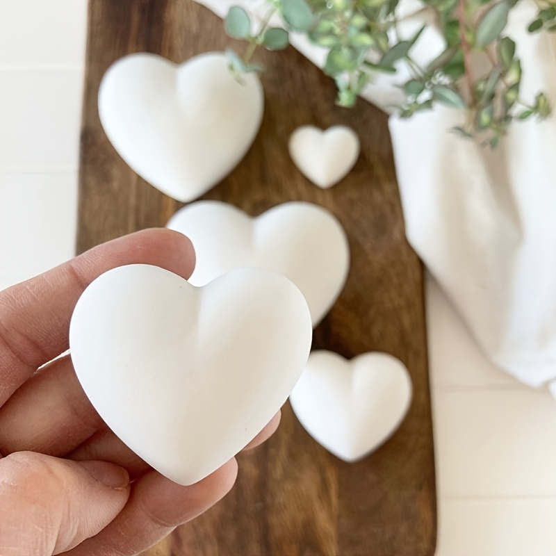 Candle Making Set - 5pcs Heart-Shaped Gypsum Candle Ornament Resin