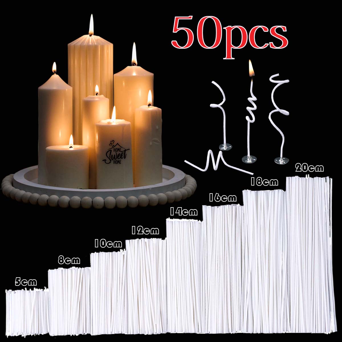 Candle Making Instructions - 50Pcs 5-20Cm Candle Wicks Waxed Cotton