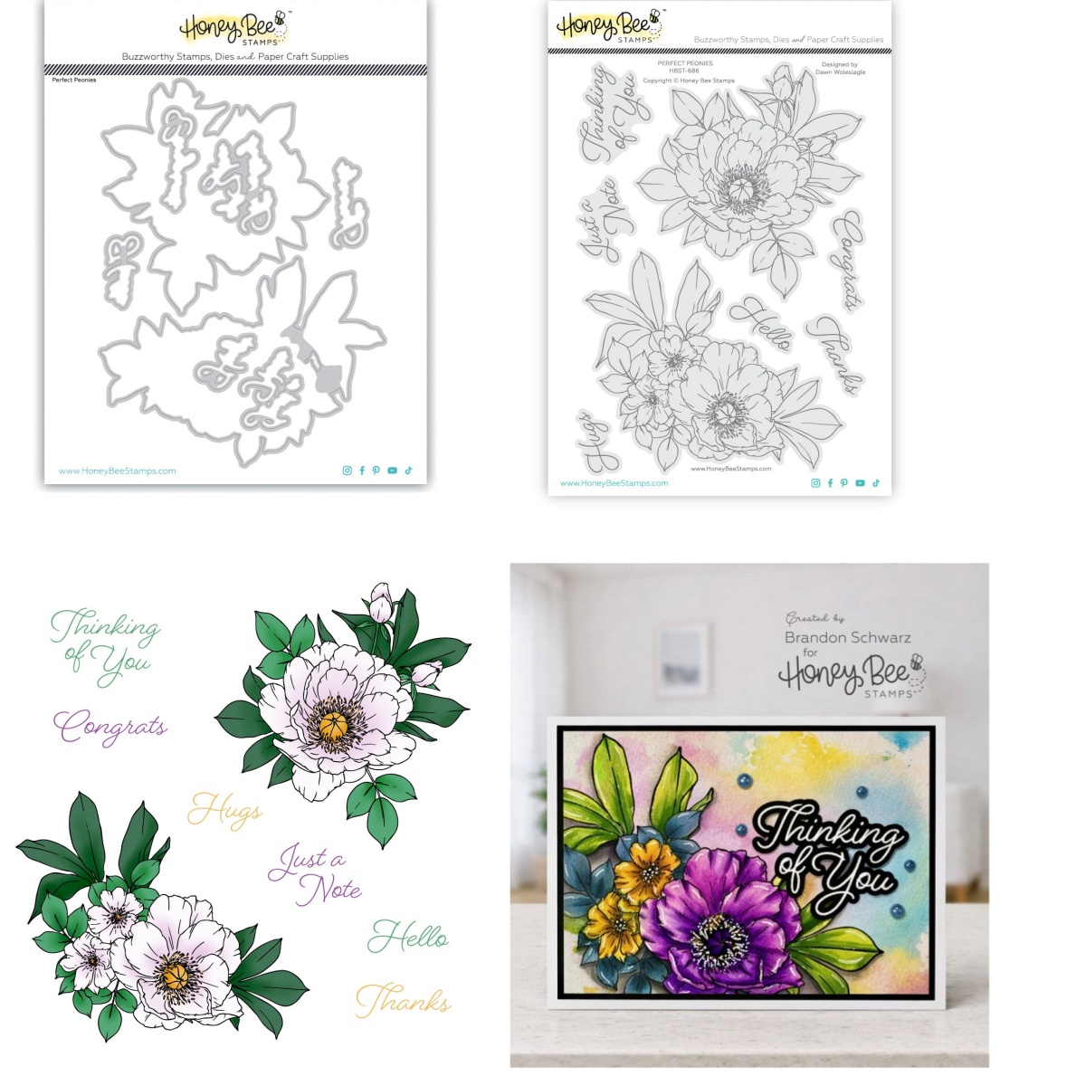 Candle Making Instructions - Peonies Clear Stamps Cutting Dies Set