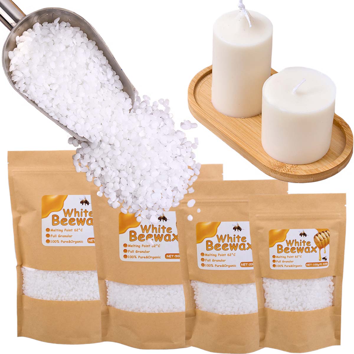 Candle Making Material - White Beeswax Pure Natural Granular Scented