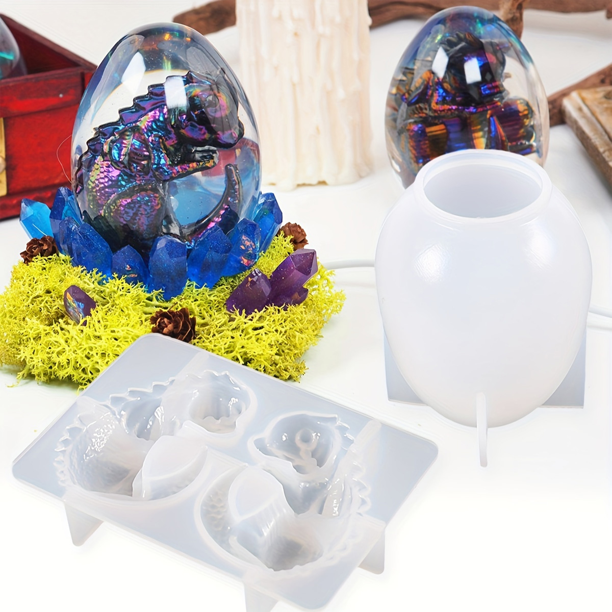 Candle Making Set - Silicone Dragon Egg Molds, 2-Piece Set,