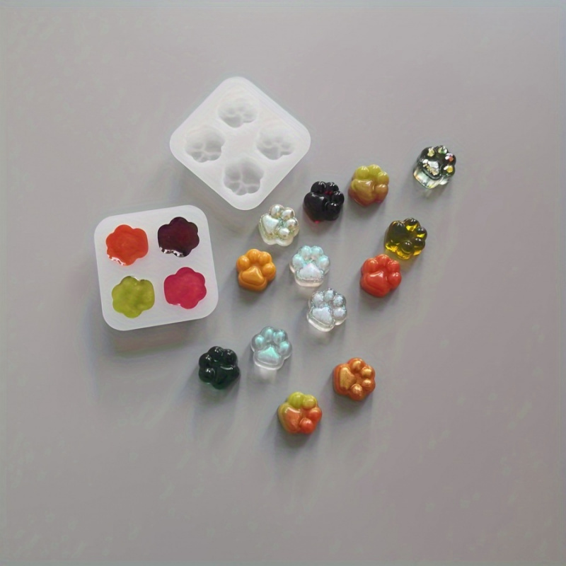Candle Making Set - 1Cat Paw Pattern Silicone Mold Set-4A