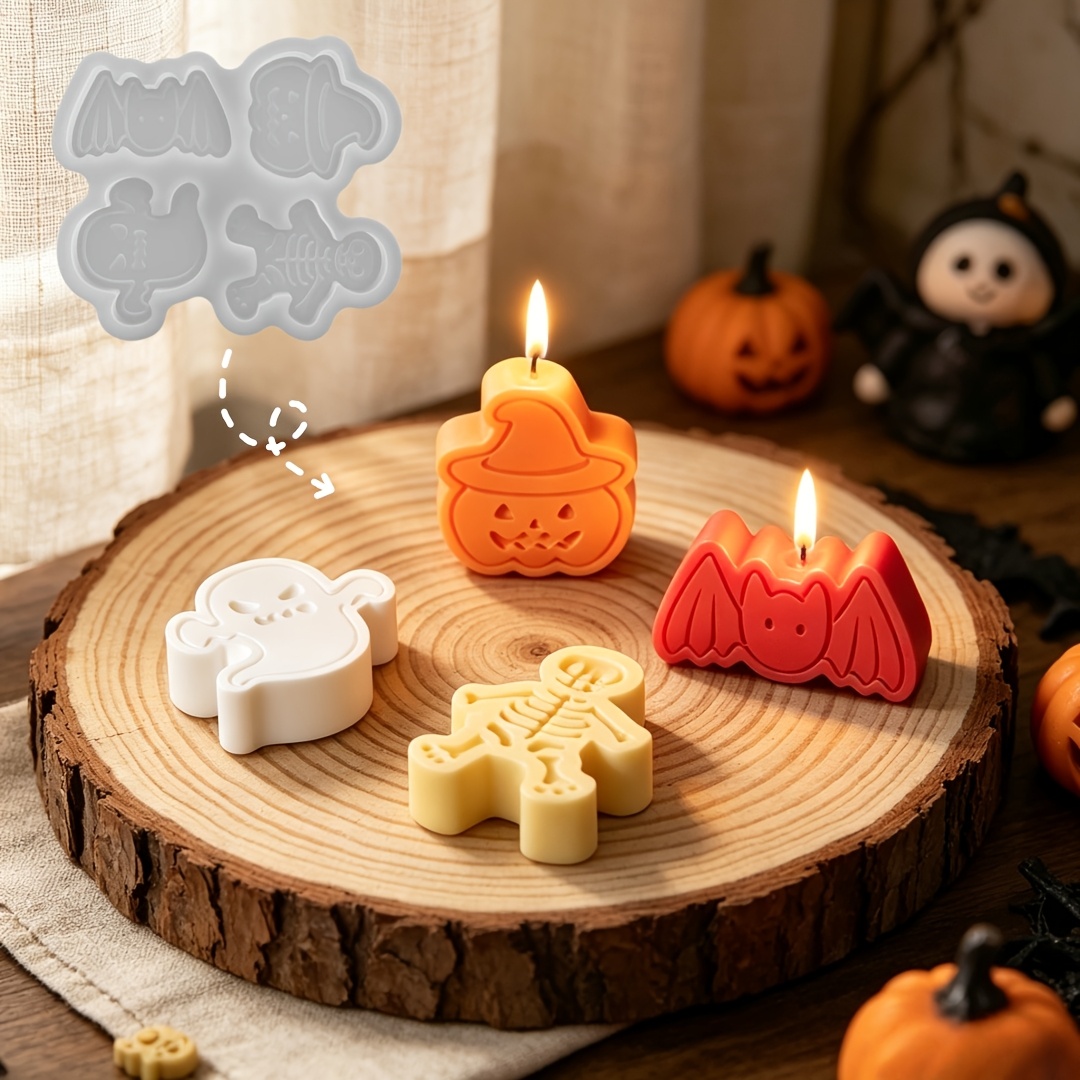 Candle Making Set - 4-cavity silicone resin mold set for