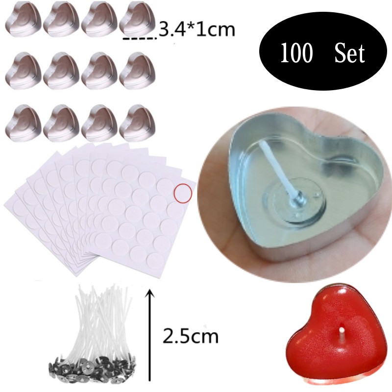 100 Sets Heart shaped Empty Al - огляд і ціна Candle Making Tips