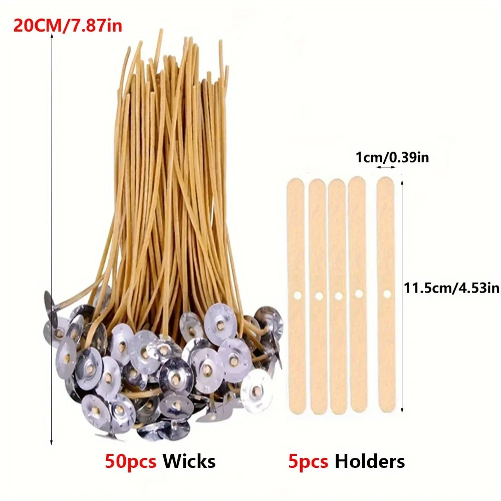 Candle Wicks 50 PCS 8 Inch Hem - огляд і ціна Candle Making Kit Beeswax