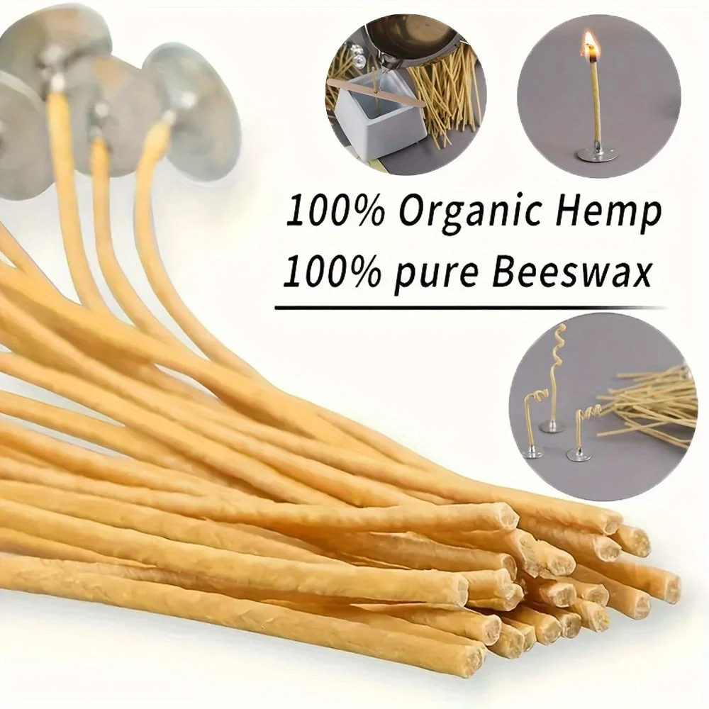 Candle Wicks 50 PCS 8 Inch Hem - огляд і ціна Candle Making Kit Beeswax