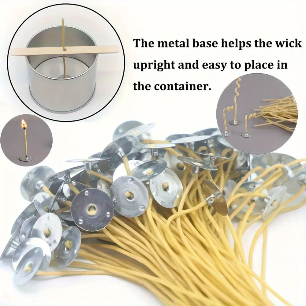 Candle Wicks 50 PCS 8 Inch Hem - огляд і ціна Candle Making Kit Beeswax