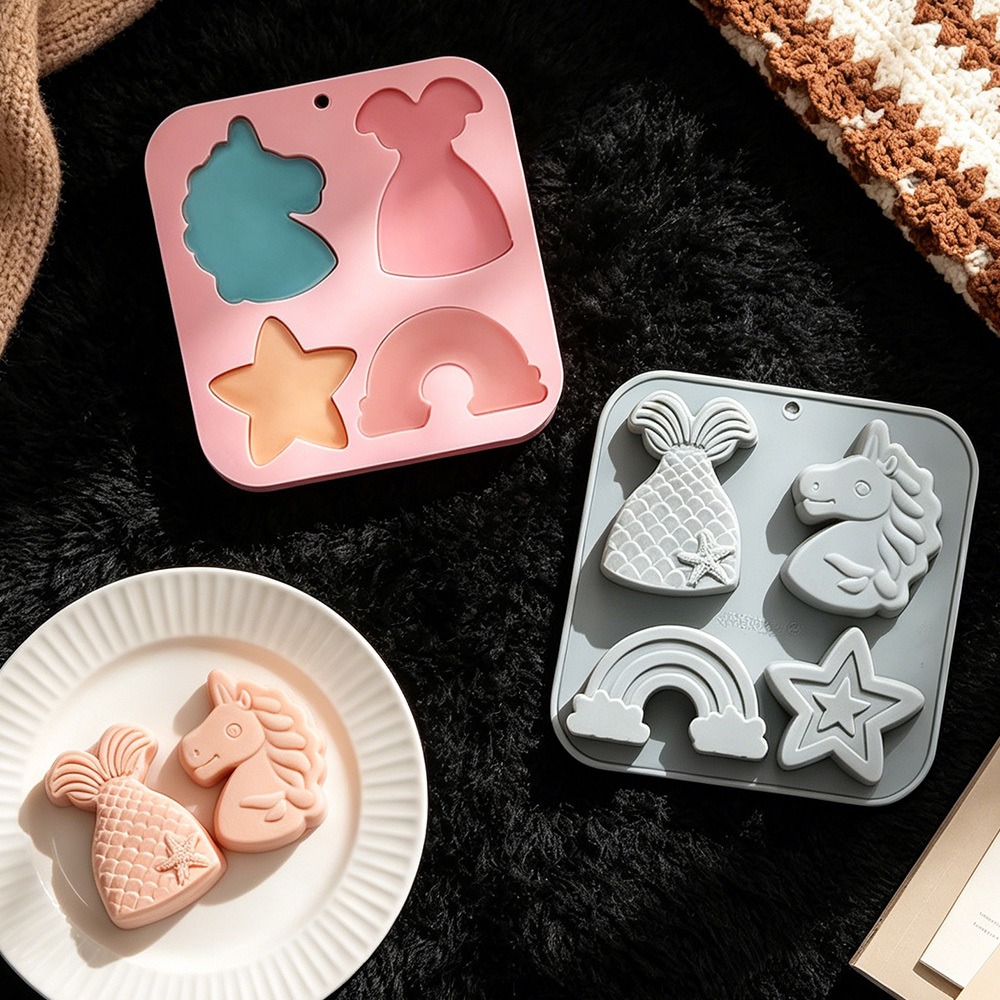 2pcs/set 4 Cavity Unicorn Rain - огляд і ціна Candle Making Set