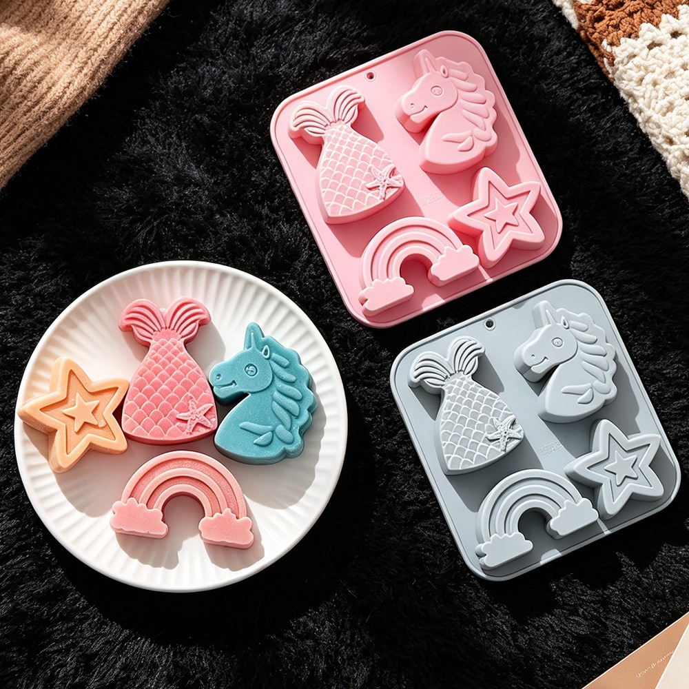 2pcs/set 4 Cavity Unicorn Rain - огляд і ціна Candle Making Set