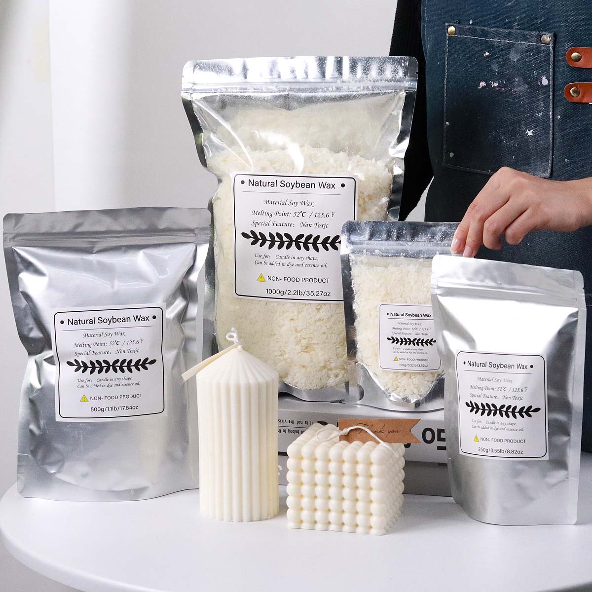 100/250/500/1000g Natural Soy  - огляд і ціна Candle Making Raw Material