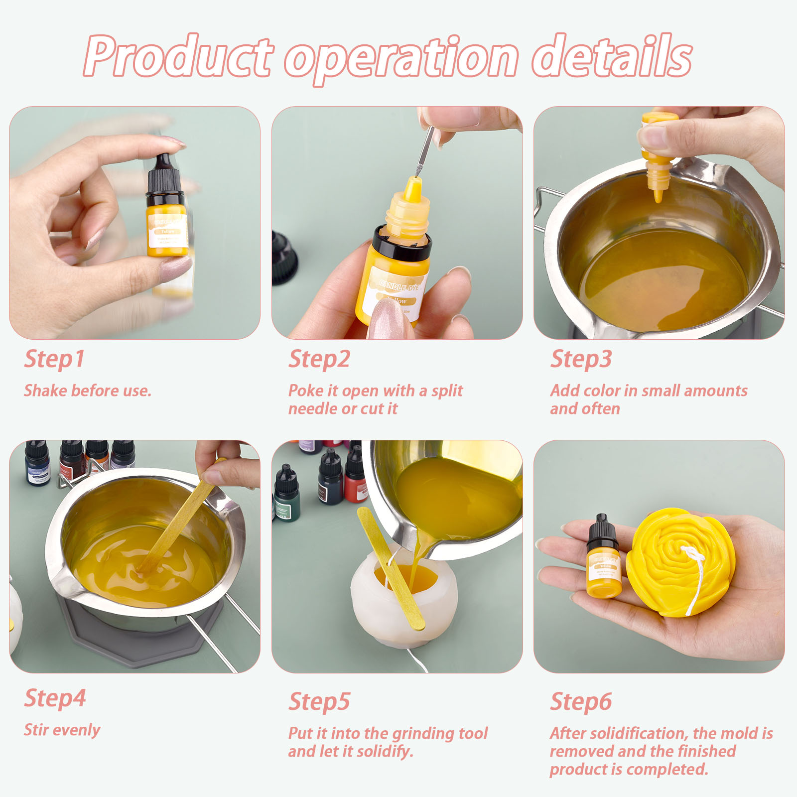 5ml/Bottle Candle Wax Pigment  - огляд і ціна Candle Dye Chip