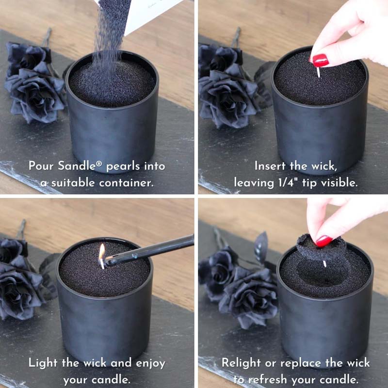 Black Candle Sand with Wick, 2 - огляд і ціна Candle Making Tips