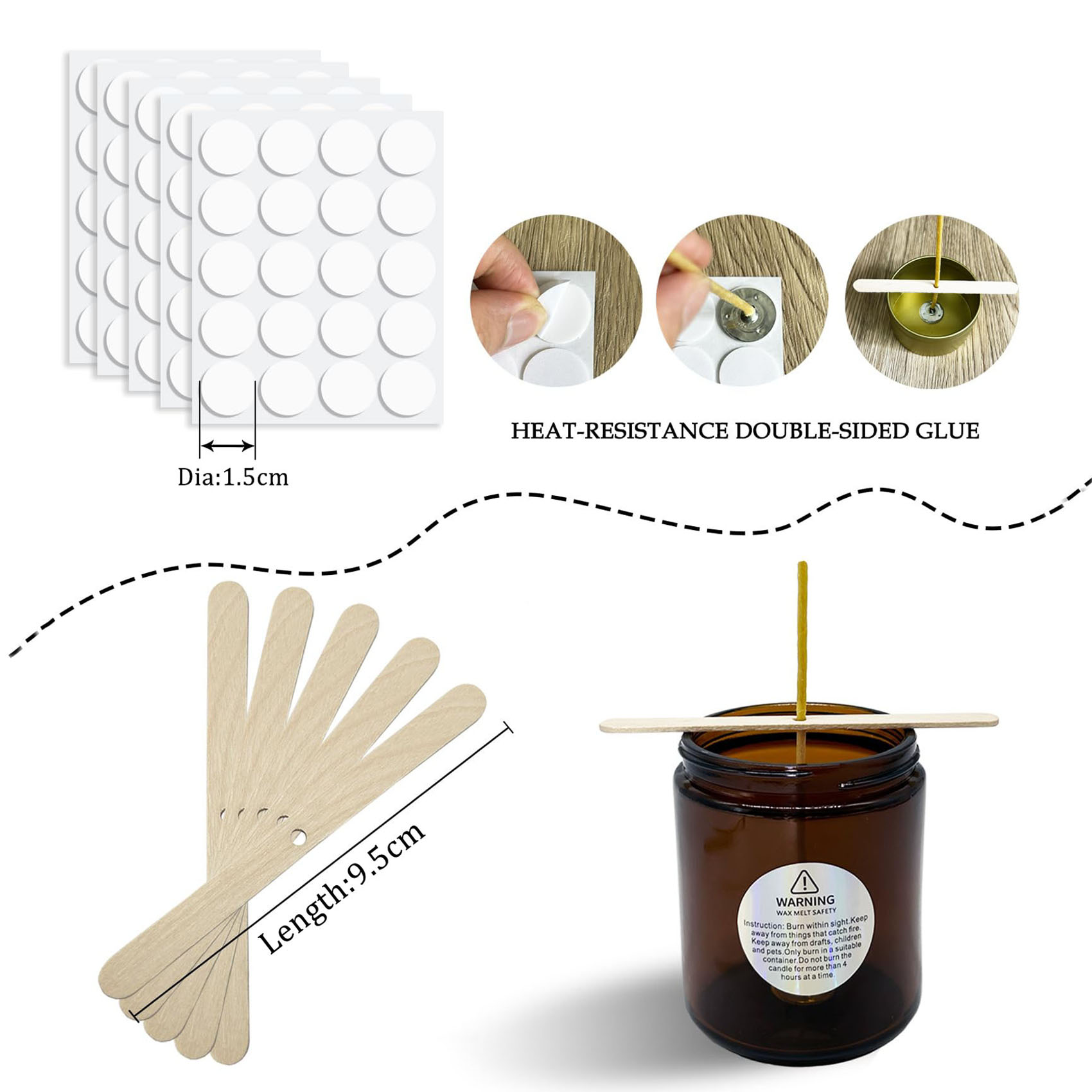 100Pcs Beeswax Candle Wicks 9- - огляд і ціна Candle Making Kit Beeswax