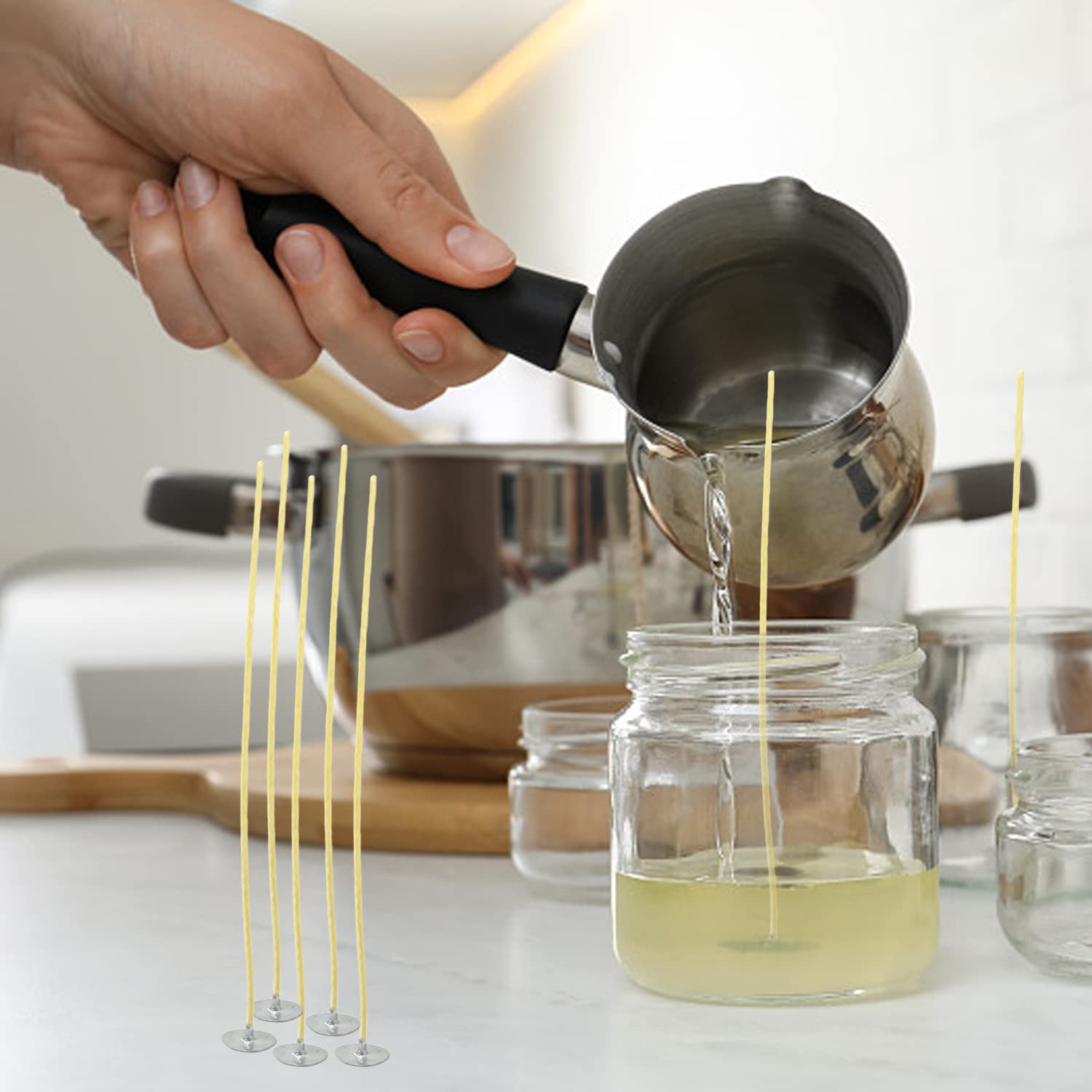 100Pcs Beeswax Candle Wicks 9- - огляд і ціна Candle Making Kit Beeswax