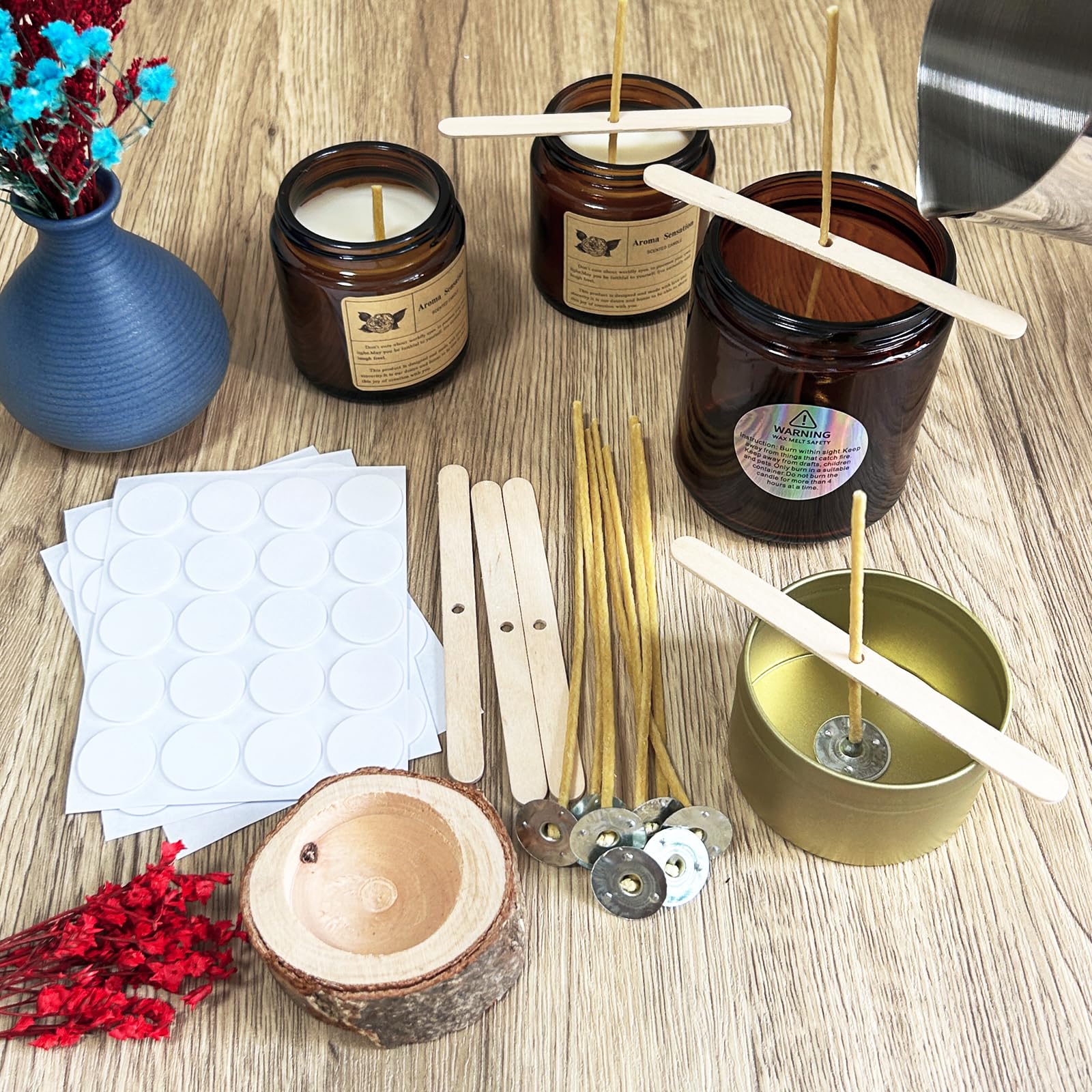 100Pcs Beeswax Candle Wicks 9- - огляд і ціна Candle Making Kit Beeswax