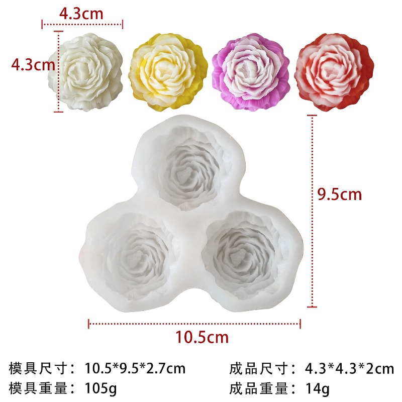 3pcs/set Peony Flower Candle S - огляд і ціна Candle Making Set