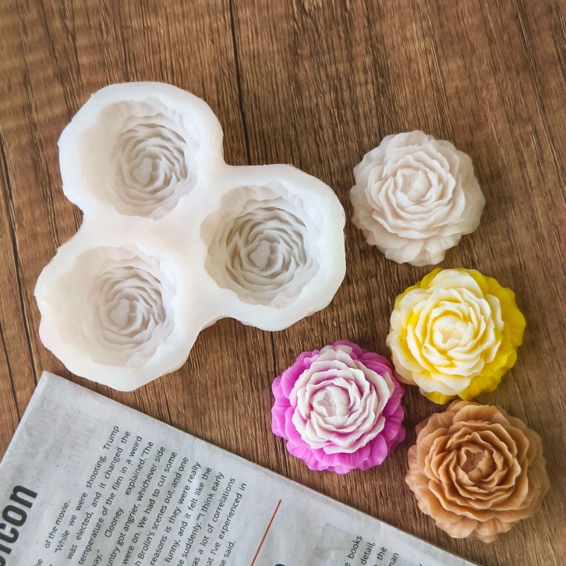 3pcs/set Peony Flower Candle S - огляд і ціна Candle Making Set
